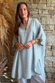 Tasha Cushion Cotton Oversized Shirt Tunic Pearl